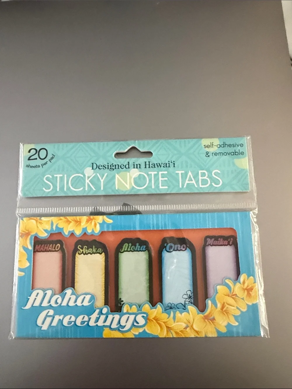 Hawaiian Floral Sticky Note & Tab Set - Blue, Pink, White